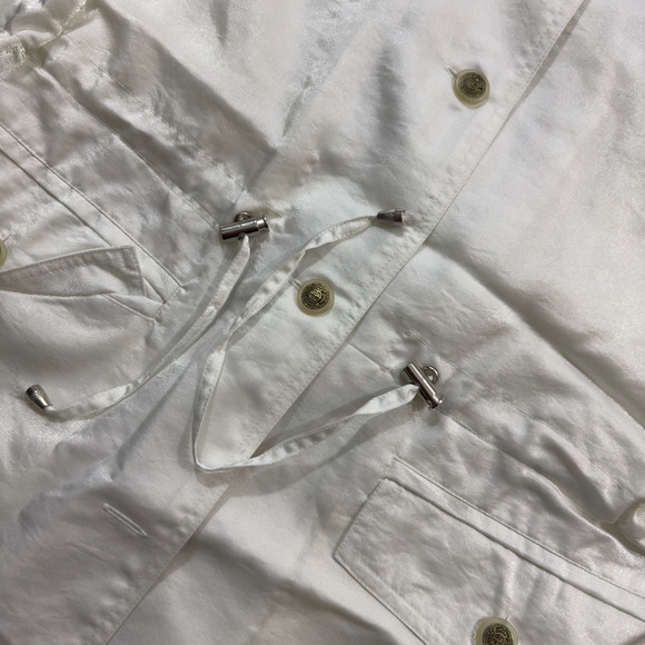 Izzi Mountain Parka Women's Large White Long Sleeve Hooded Drawstring Button-Up - Picture 4 of 10